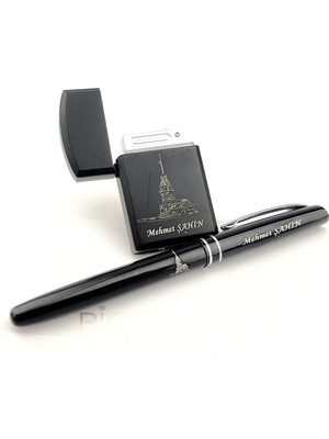 Pigado Isme Kişiye Özel Kız Kulesi Temalı Çakmak Kalem Seti