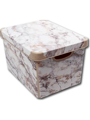 Qutu Style Box Marble Set 3 Parça Dekoratif Saklama Kutusu