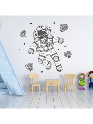 Tilki Dünyası Astronot Göktaşı ve Yıldızlar Çocuk Odası Sticker