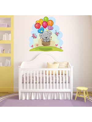 Tilki Dünyası Sevimli Ayıcık ve Balonlar Konsept Çocuk Odası Duvar Sticker