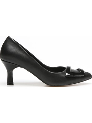 Rovigo Plus Siyah Cilt Kadın Klasik Ayakkabı