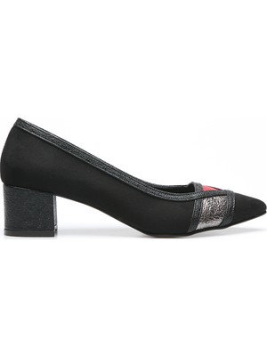 Rovigo Plus Siyah Suet Kırmızıplatin Kadın Klasik Ayakkabı
