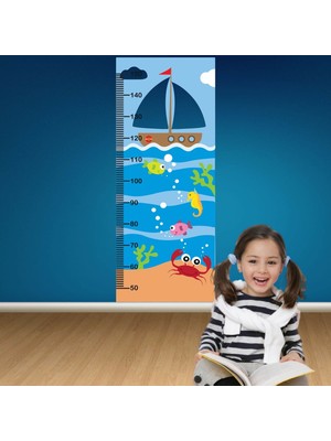 Kt Decoration Deniz Hayvanları Boy Ölçer Gelişim Tablosu Sticker