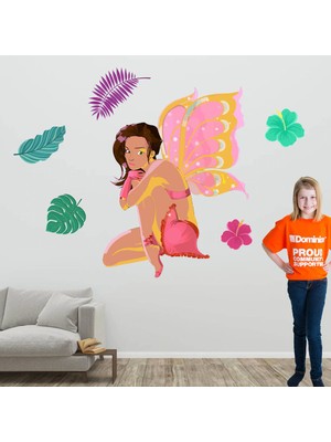 Kt Decoration Egzotik Güzel ve Çiçekler 186X110 Dev Kız Odası Sticker