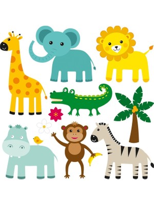 Kt Decoration Hayvanlar Çocuk Odası Duvar Sticker