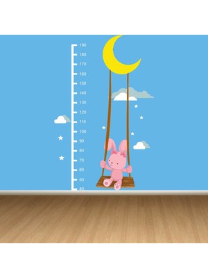 Kt Decoration Sallanan Sevimli Tavşan Xl Boy Ölçer Duvar Sticker