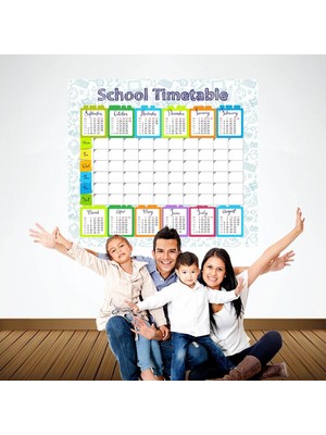 Kt Decoration Yazılabilir Haftalık Programla Rehberi Eğitici Sticker