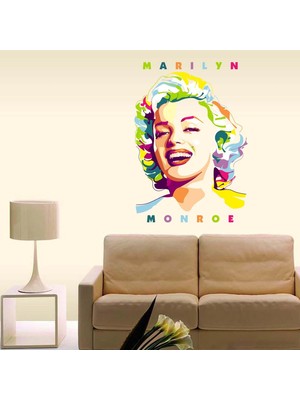 Kt Decoration Renkli Marilyn Monroe Portresi Modern Duvar Sticker