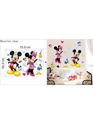 Kt Decoration Mickey Mouse & Minnie Mouse Duvar Stickerler Seçenekli