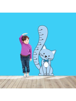 Kt Decoration Sevimli Kediler Boy Ölçer Gelişim Tablosu Duvar Sticker