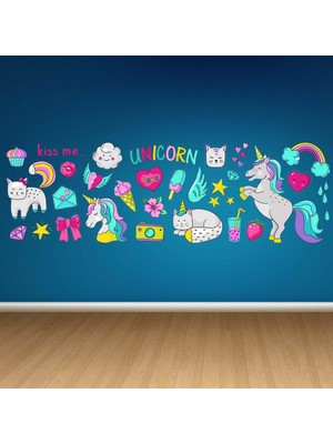 Kt Decoration Unicorn Set Kız Odası Duvar Sticker