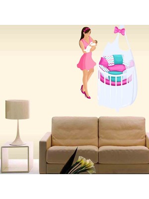 Kt Decoration Anne Bebek ve Beşik Duvar Sticker