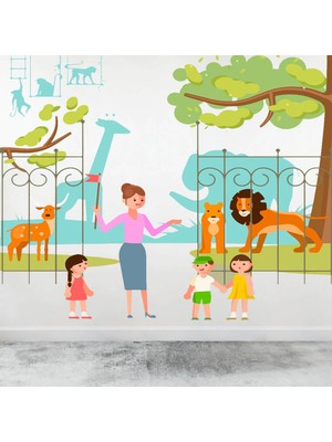 Kt Decoration Hayvanat Bahçesi Çocuk Odası Duvar Sticker