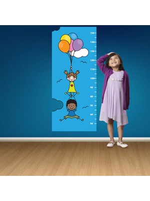 Kt Decoration Sevimli Çocuklar Ile Gökyüzüne Yolculuk Boy Ölçer