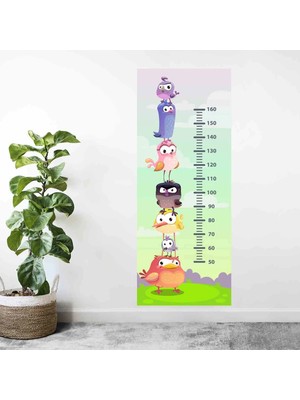 Kt Decoration Kt Decor Sevimli Kuşlar Boy Ölçer Gelişim Tablosu Sticker