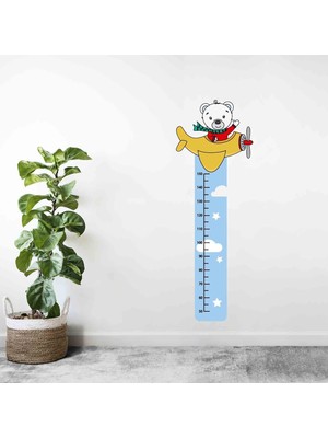 Kt Decoration Kt Decor Sevimli Pilot Ayıcık Boy Ölçer Gelişim Tablosu Sticker