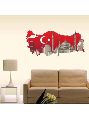 Kt Decoration Kt Decor Türkiye Motifleri ve Türkiye Haritası Modern Sticker