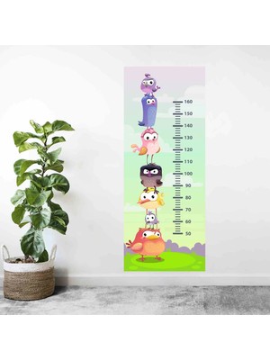 Kt Decoration Kt Decor Sevimli Kuşlar Boy Ölçer Gelişim Tablosu Sticker