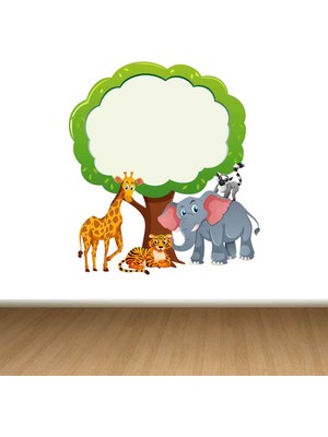 Kt Decoration Kt Decor Yazılabilir Ağaç ve Orman Hayvanları Çocuk Odası Sticker