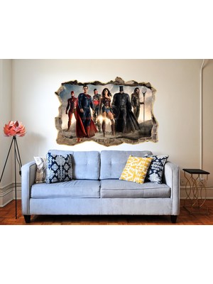 Kt Decoration Kt Decor Justice League 3D Modern Duvar Sticker