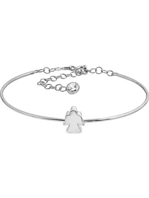 Argentum Concept Melek Motifli Gümüş Bilekten Geçmeli Kelepçe