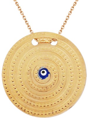 Altın Sepeti Gümüş Göz Mineli Rose Plaka Kolye G695Kl