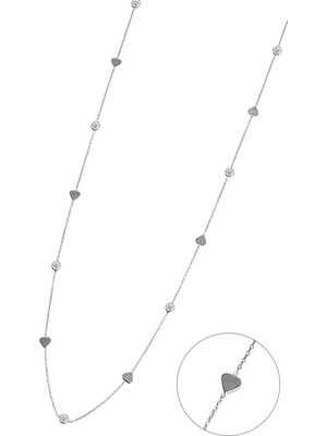 Argentum Concept N116201 Kalpli Ve Taşlı Gümüş Uzun Kolye