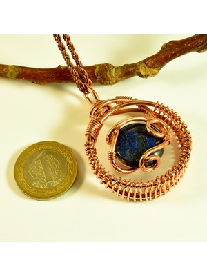 Mba Handmade Jewelry El Yapımı Lapis Lazuli Kristali Kolye