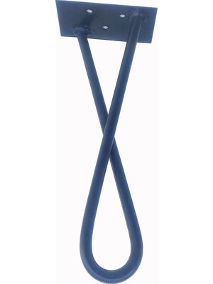 Wooden Gold Yağmur Damlası Kurdela Tarz Has Demirden Rustik Firkete Masa ve Sehpa Ayak 25 cm Siyah