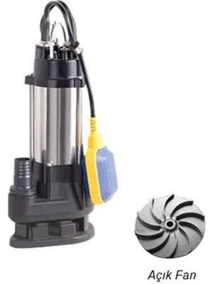 Duffmart V450F-A Pis Su Foseptik Parçalayıcılı Açık Fanlı Dalgıç Pompa