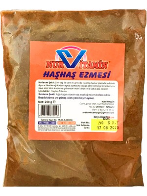 Nur Vitamin Haşhaş Ezmesi 250 gr - 2 Paket