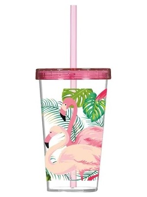 Herevin 660CC Flamingo Desenli Pipetli Bardak