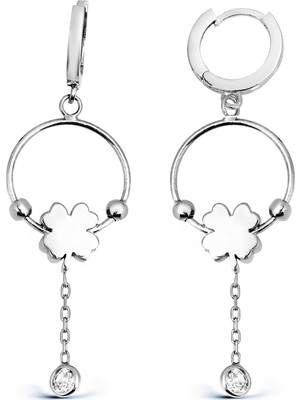 Argentum Concept Yonca Motifli Gümüş Tasarım Küpe