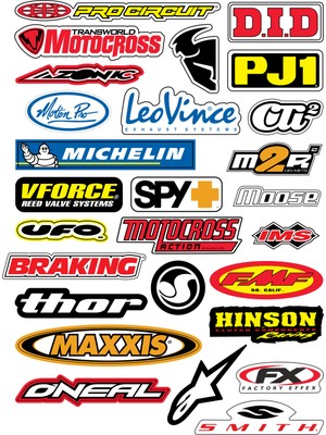 Sticker Master Sponsor Set 11 Sticker Etiket Oto Motor Pc Etiket