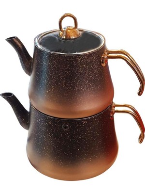 Oms 4pcs Granit L Boy Çaydanlık Cam Kapak
