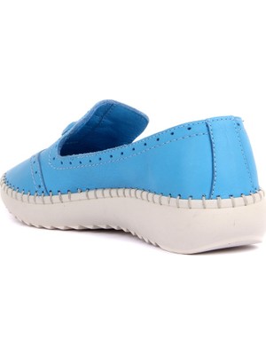 Sail Laker's Mavi Deri Kadın Günlük Ayakkabı