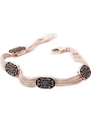 Sümer Telkari Hitit Motifli Hasır Gümüş Bileklik 1187