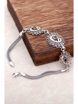 Sümer Telkari Vav Harfli Telkari İşlemeli Gümüş Bileklik 2946