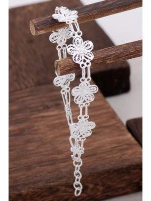 Sümer Telkari Çiçek Tasarım Telkari Gümüş Bileklik 3104