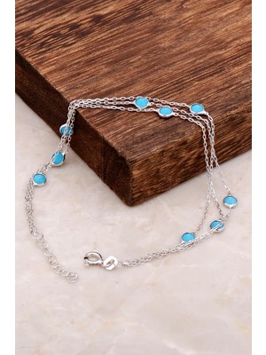 Sümer Telkari Sıra Taşlı Tasarım Gümüş Bileklik 3200