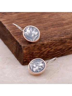 Sümer Telkari Antik Para Tasarımlı Gümüş Elişi Küpe 2595