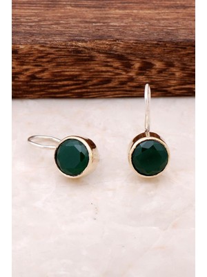 Sümer Telkari Kök Zümrüt Taşlı Elişi Gümüş Küpe 4250