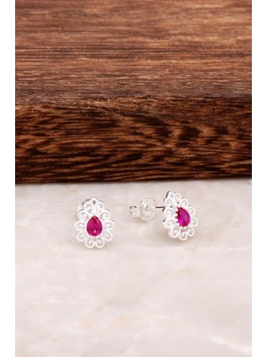 Sümer Telkari Taşlı Telkari Gümüş Küpe 4657