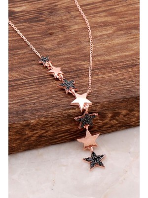 Sümer Telkari Kayan Yıldız Tasarımlı Ros Gümüş Kolye 2226