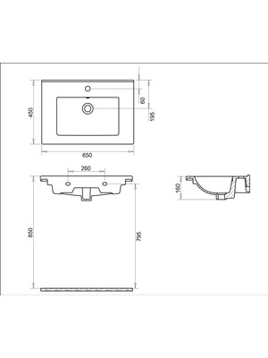 Turavit Bella 065 cm Etejerli Lavabo