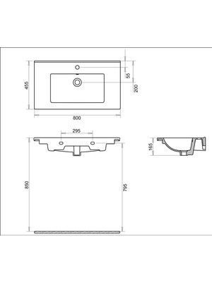 Turavit Bella 80 cm Etejerli Lavabo