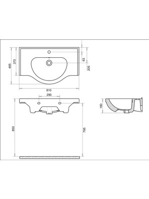 Turavit Yakamoz 080 Etejerli Lavabo