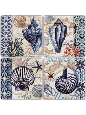 Oscar Stone Doğaltaş Bardak Altlığı  4'lü Set 10 x 10 cm