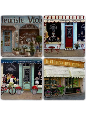 Oscar Stone Doğaltaş Bardak Altlığı  4'lü Set 10 x 10 cm