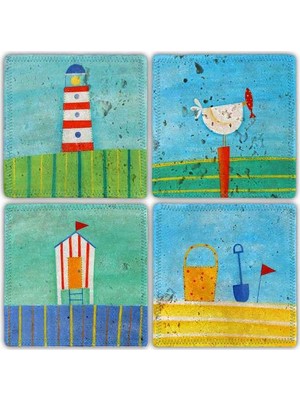 Oscar Stone Doğaltaş Bardak Altlığı  4'lü Set 10 x 10 cm